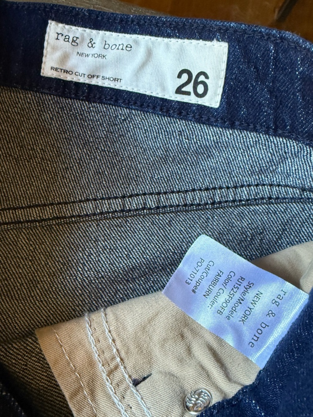 Rag & Bone Retro Cut Off Denim Shorts, 26 NWT - Picture 7 of 9